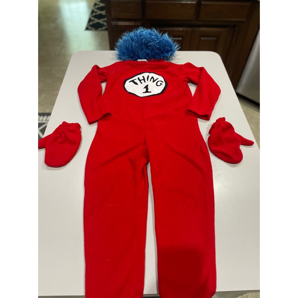 Pottery Barn Kids Dr. Seuss “THING 1” Halloween Costume. Size 4-6.
